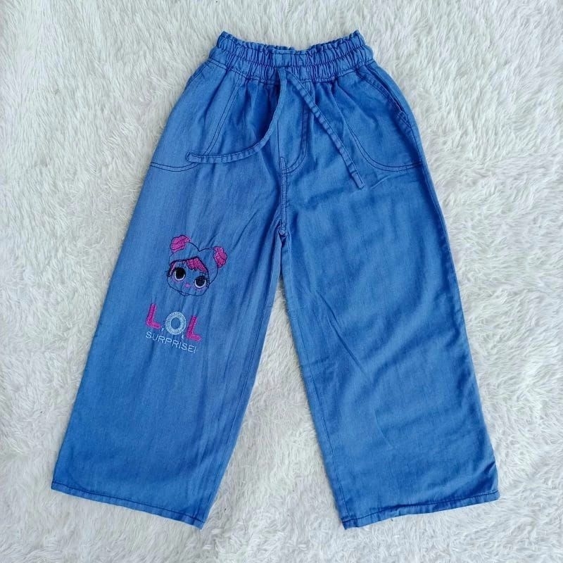 Celana kulot jeans LOL anak perempuan usia 4-13tahun / celana kulot jeans anak / celana jeans