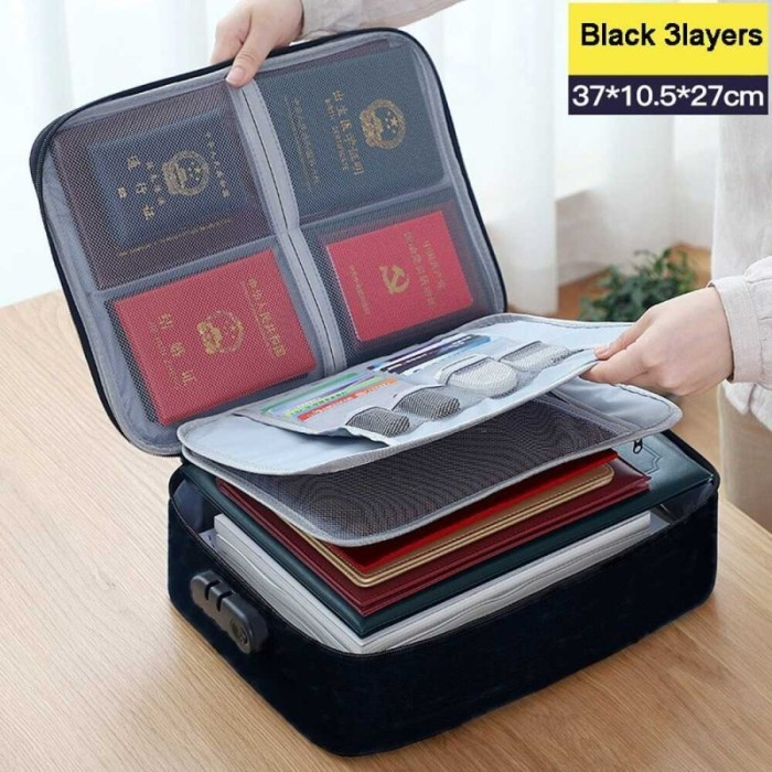 

Document Bag Tas Tempat Dokumen Sertifikat Paspor Travel Organizer