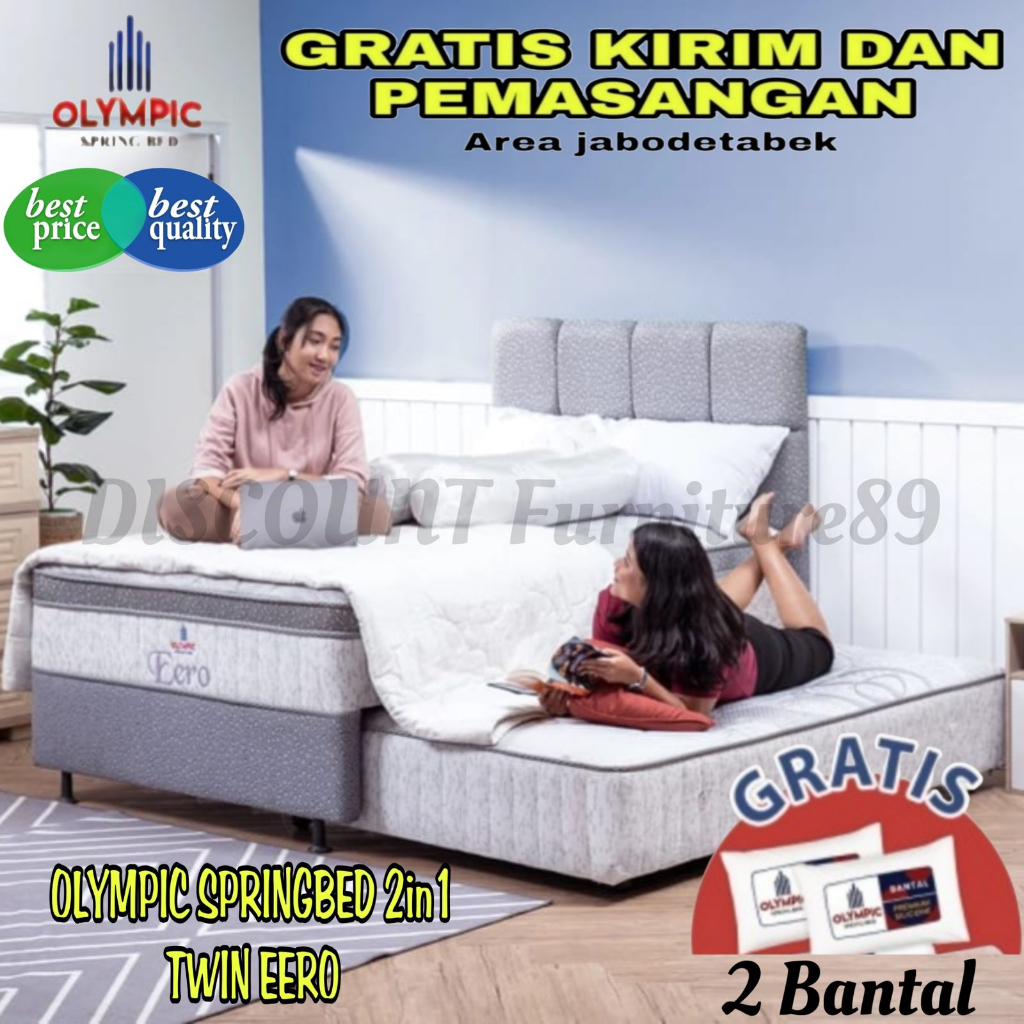Kasur Springbed sorong 2in1 Twin Eero / Kasur Sorong olympic Flushtop