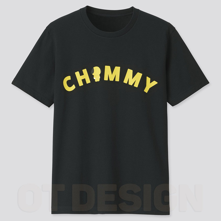Kaos Sablon BT21 BTS X Line CHIMMY Kaos Warna Hitam OT DESIGN