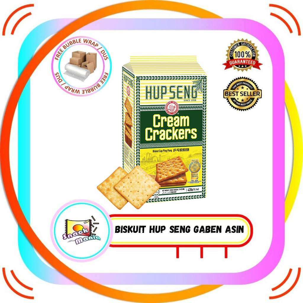 

Biskuit Hup Seng Gaben Asin Cream Crackers 428 gr Kreker Cap Ping Pong Gabin