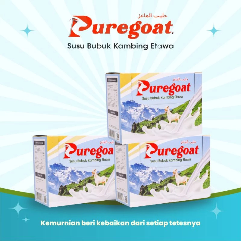 

Puregoat - Susu Bubuk Kambing Etawa Gula Aren Murni - Paket 3 box