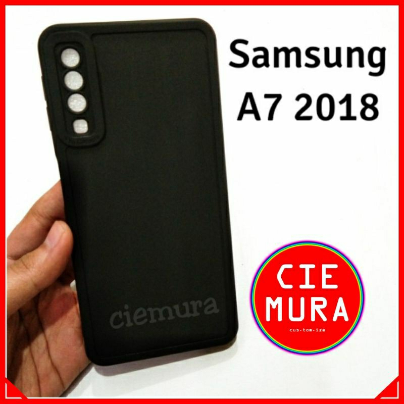 CIE Case Hitam Samsung A7 2018 / A750 Black Matte Softcase Polos Lentur Slim Silikon HP Ciemura