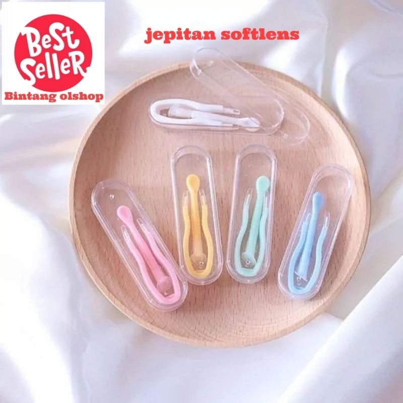 PENJEPIT Softlens + Tongkat Stick Pasang  Capitan Softlen Tweezers soflen penjepit Softlens penjepit