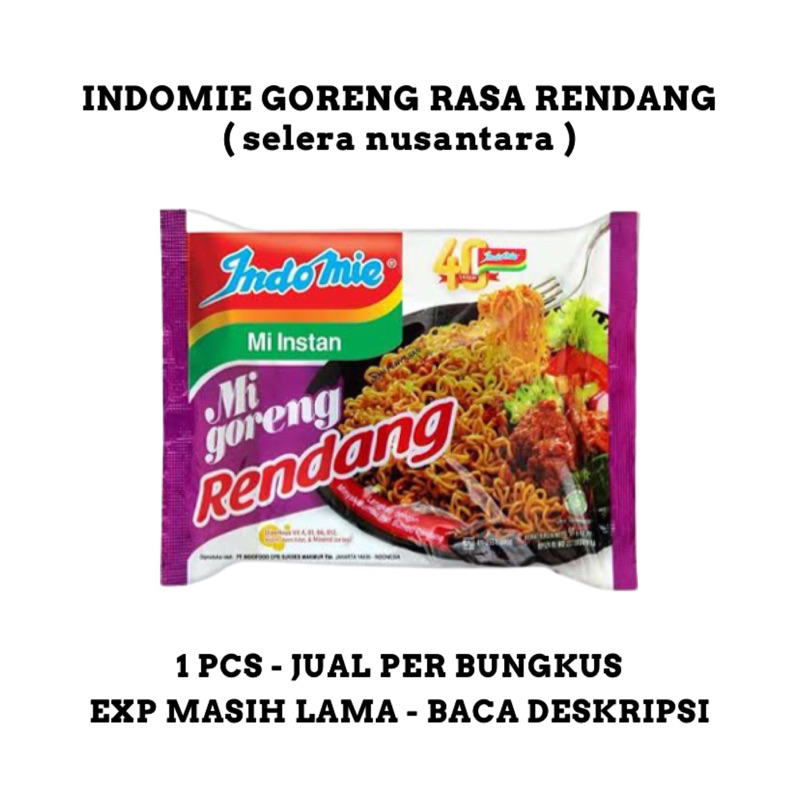 

Indomie Goreng Rasa Rendang Selera Nusantara - 1 Paket isi 1Pcs