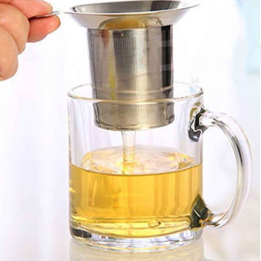 Stainless Steel Strainer Saringan Teh Infuser- Saringan Gelas Teh Kopi