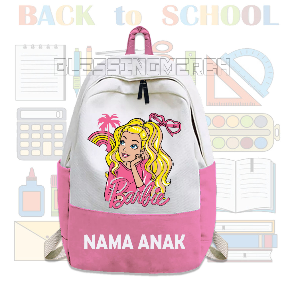 TAS RANSEL ANAK PEREMPUAN MOTIF BARBIE TAS SEKOLAH ANAK