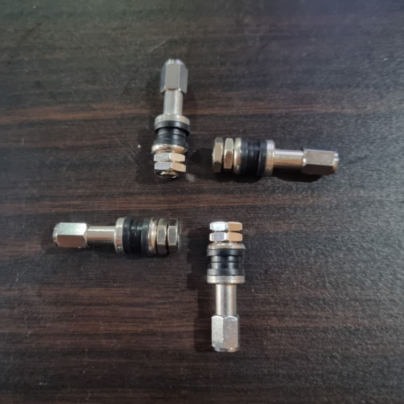 Pentil Tubles Ban Tubless Tubeless Besi Panjang 45mm 4.5cm Drat Luar Motor Mobil