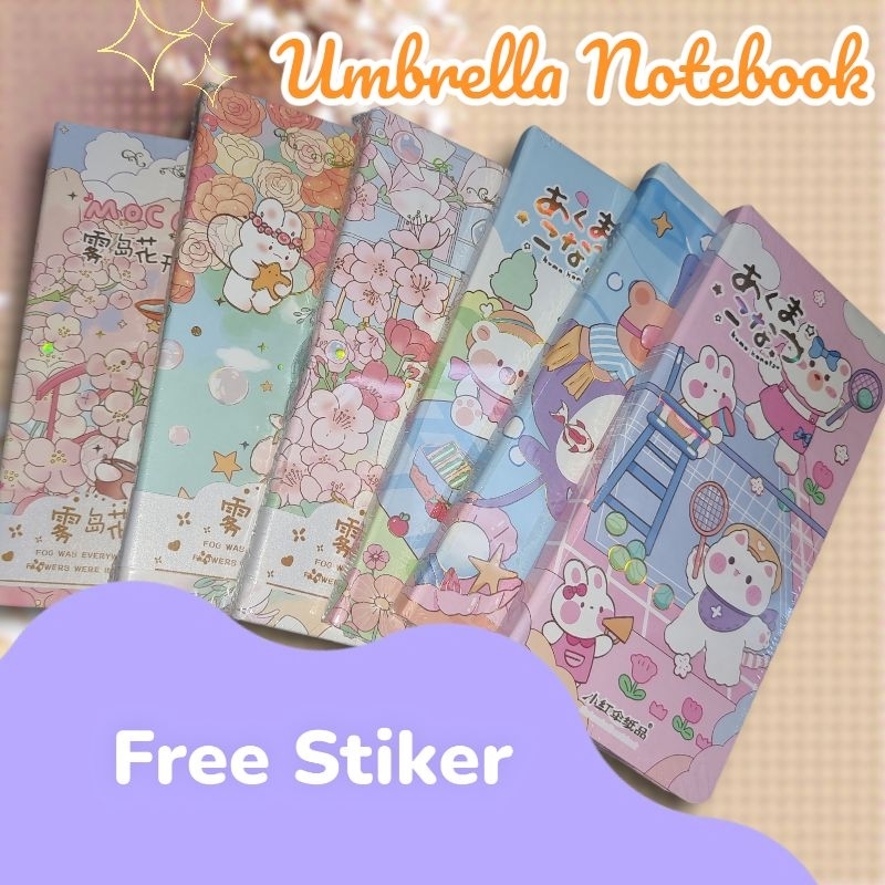 

Magnetic Notebook Umbrella Noted / Diary Jurnal agenda Buku tulis/ Notebook lucu/diary lucu bergambar berwarna buku catatan anak perempuan Buku Harian Remaja