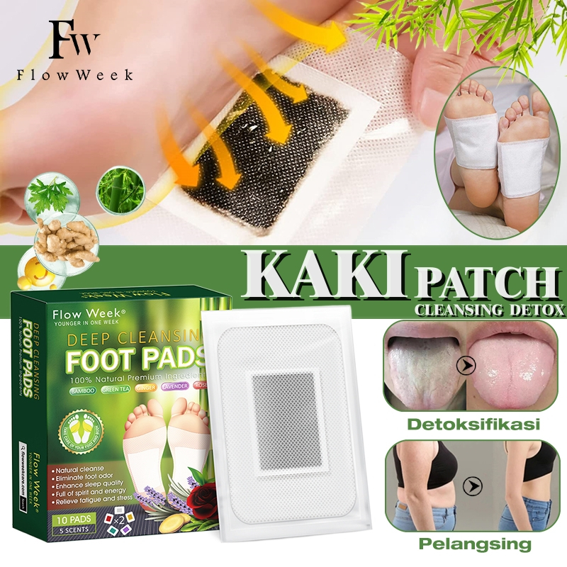 Flowweek Koyo Kaki Detox Foot Pads Herbal Slimming Patch Penyerap Racun menurunkan berat badan Kaki bantalan