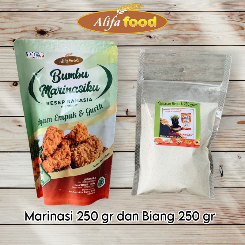 

Paket Bumbu Biangku 250 gr dan Marinasi 250gr Alifa Food