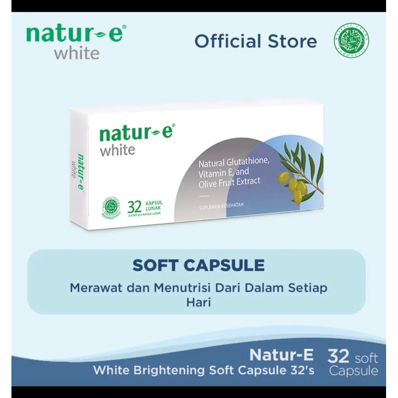 NATUR-E WHITE KAPSUL WHITENING BRIGHTENING NATUR E 32 & 16 Natur e soft capsule