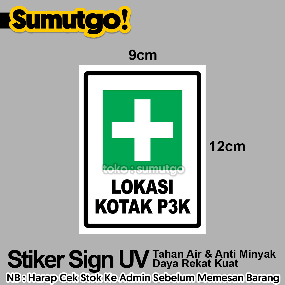 

Stiker Tulisan Lokasi Kotak P3K First Aid Kit Box Area Location uk 9 x 12 cm / Sticker UV Tanda Label Awas Warning Sign Rambu K3 Safety Keselamatan Kerja Tahan Air Tahan Minyak