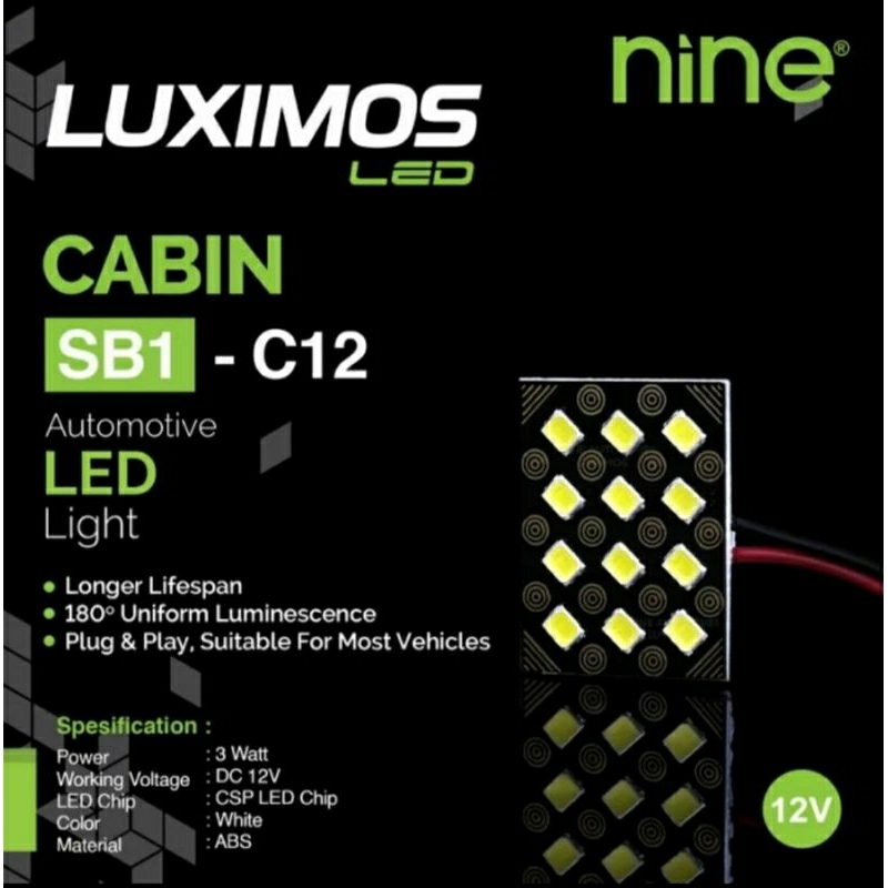 LAMPU CABIN MOBIL UNIVERSAL NINE LUXIMOS LED SB1 C12 - NINE AUTOSERIES
