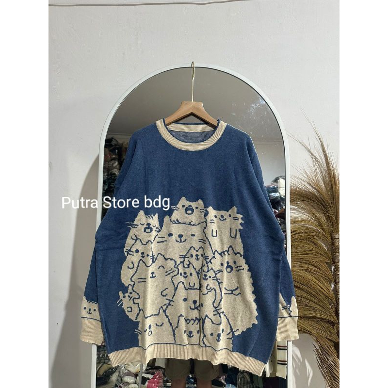 Lucy knite sweater catton oversize atasan wanita