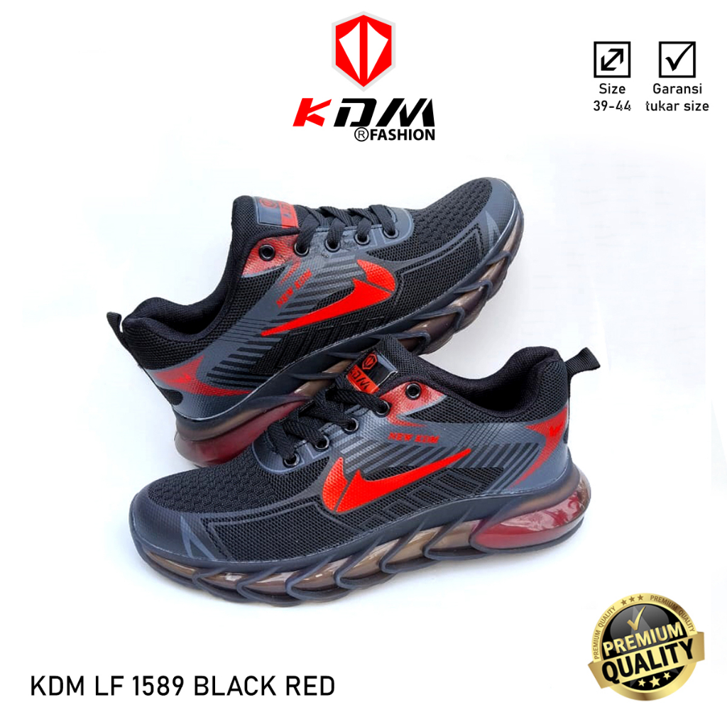 Sepatu Olahraga Lari Sepatu Running Sepatu Pria & Wanita Premium Import KDM LF 1589 Black Red