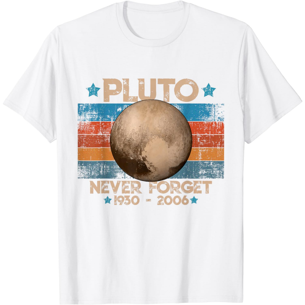Baju kaos distro Vintage Never Forget Pluto Nerdy Astronomy Space Science T-Shirt