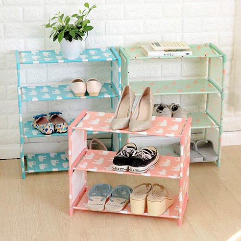 Rak Sepatu 4 Susun DIY Preloved Motif Beruang