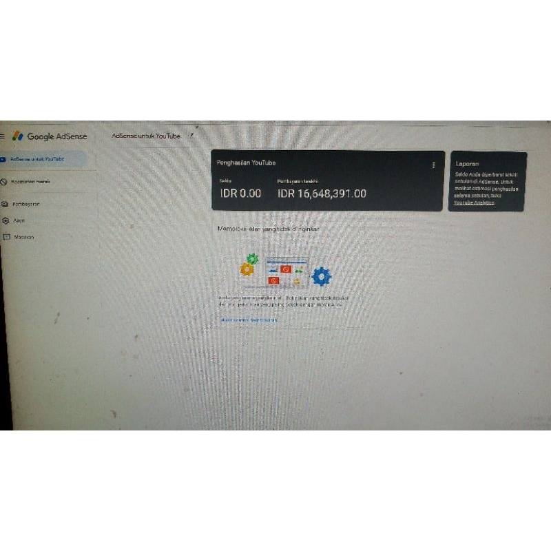 adsense youtube sudah PIN dan PO
