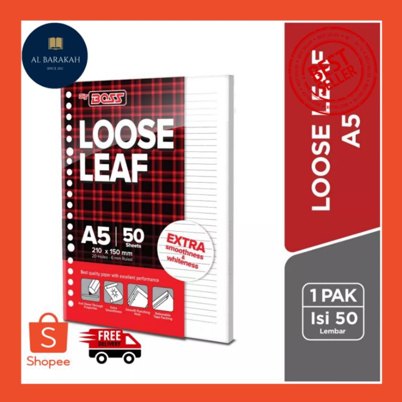 

Isi binder A5 isi 50 Lembar Bergaris BigBoss Loose Leaf