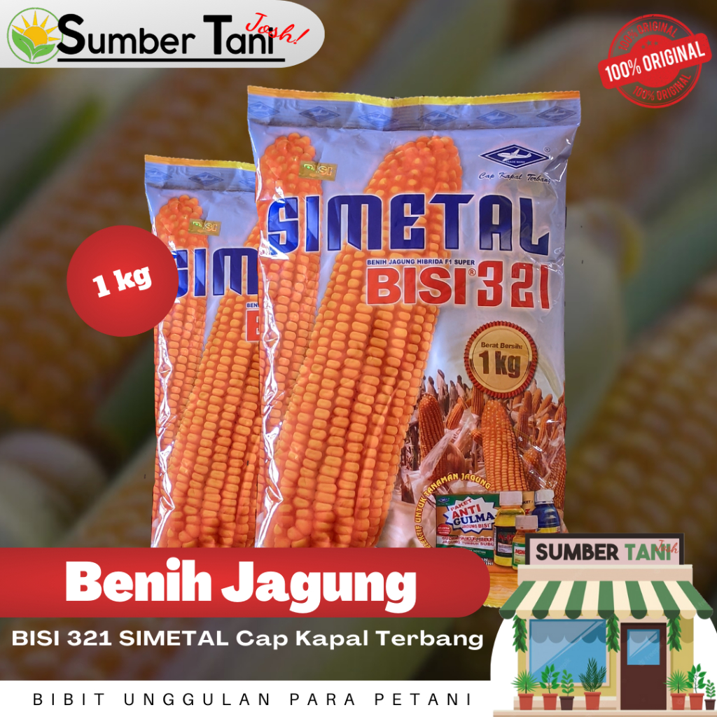 Benih Jagung BISI 321 Simetal Kemasan 1kg Cap Kapal Terbang