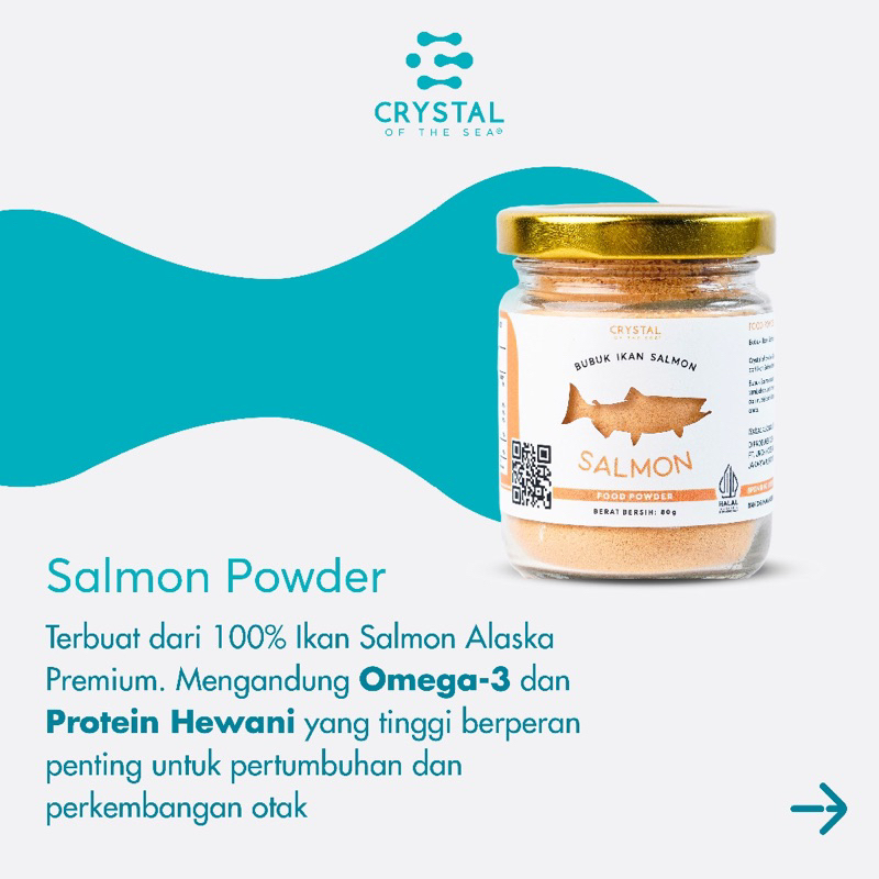 

Crystal of the Sea I Salmon Powder (80GR) / Bubuk Ikan Salmon - Bumbu Kaldu MPASI NON MSG HALAL