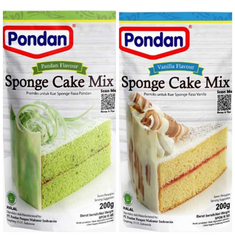 

Pondan Sponge Cake Mix Pandan / Vanila 200 g