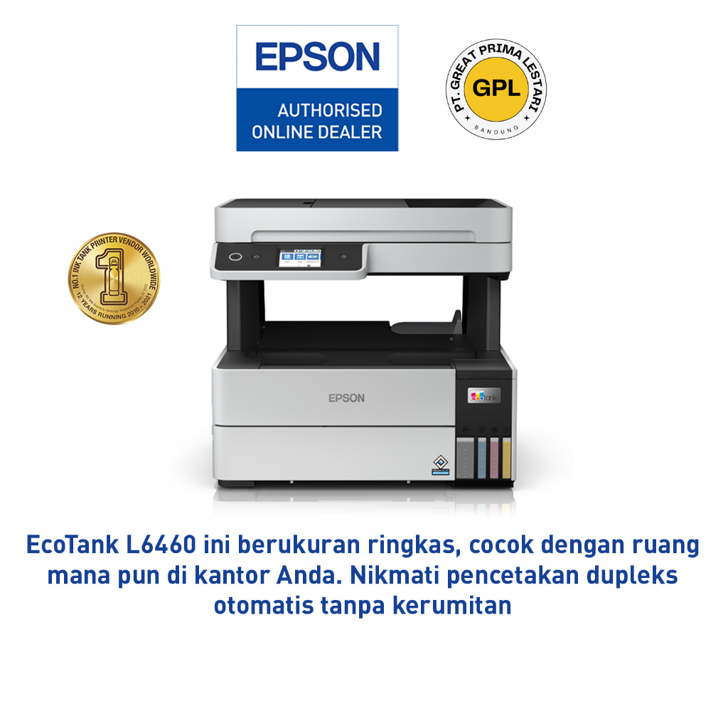 Printer Epson L6460 L 6460 Print Scan Copy Wi-Fi Duplex with ADF - Epson EcoTank L6460