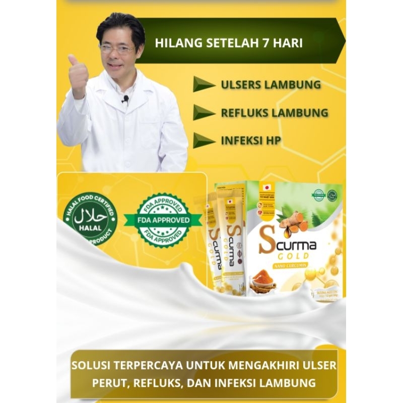 Scurma Gold susu kunyit Jepang.pengobatan Lambung.
