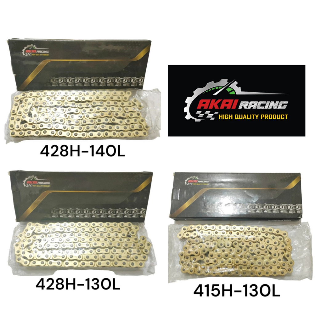 Rantai Motor Rantai Gold Akai Racing Original Ready Ukuran 428-130,428-140,415-130