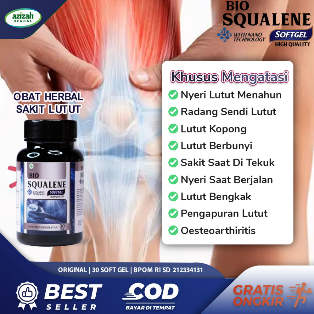 Obat Nyeri Lutut Menahun Sakit Lutut Bengkak Keropos Pengapuran Sendi
Lutut Sakit Saat Berjalan Cedera Lutut Retak Bio Squalene Softgel