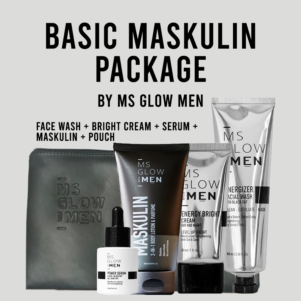 Ms Glow Men Paket Basic + Maskulin MsGlow For Men Original