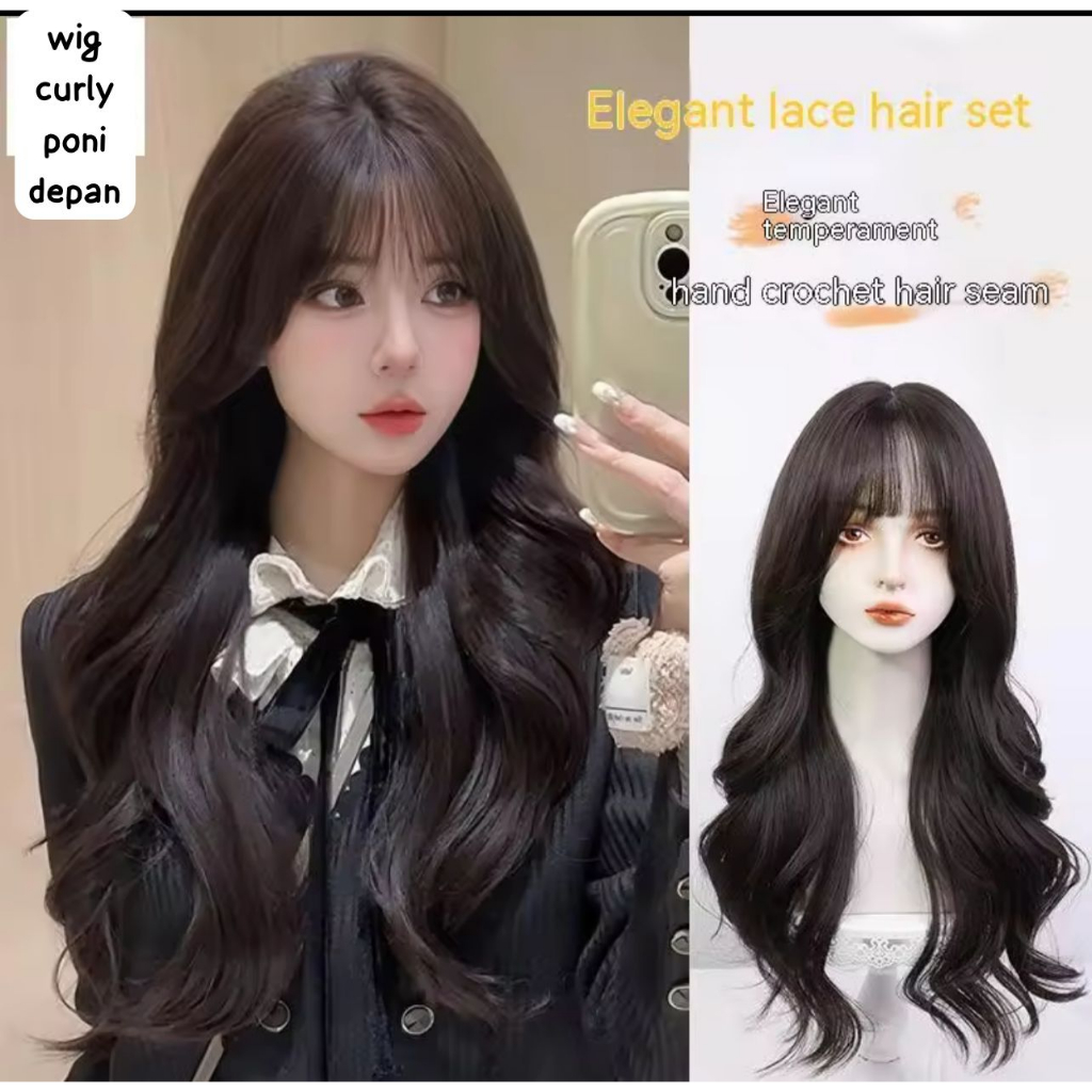 Wig curly poni depan wig curly poni