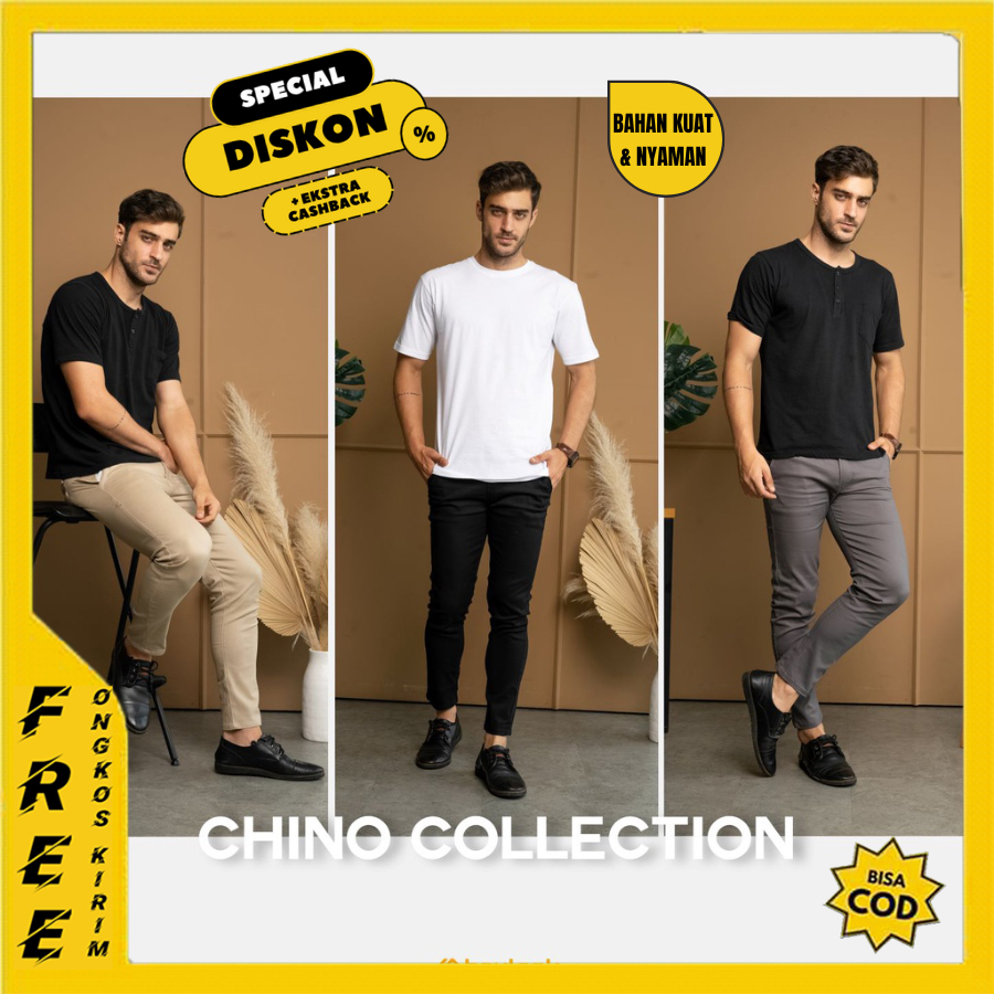 Celana Chino Panjang Long Pants Kerja Casual Pria Cowok Cowo Keren P17