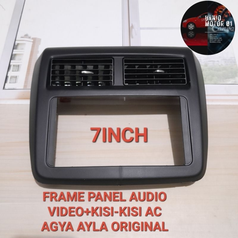 FRAME PANEL AUDIO VIDEO MOBIL AGYA AYLA ORIGINAL + KISI-KISI AC WARNA HITAM