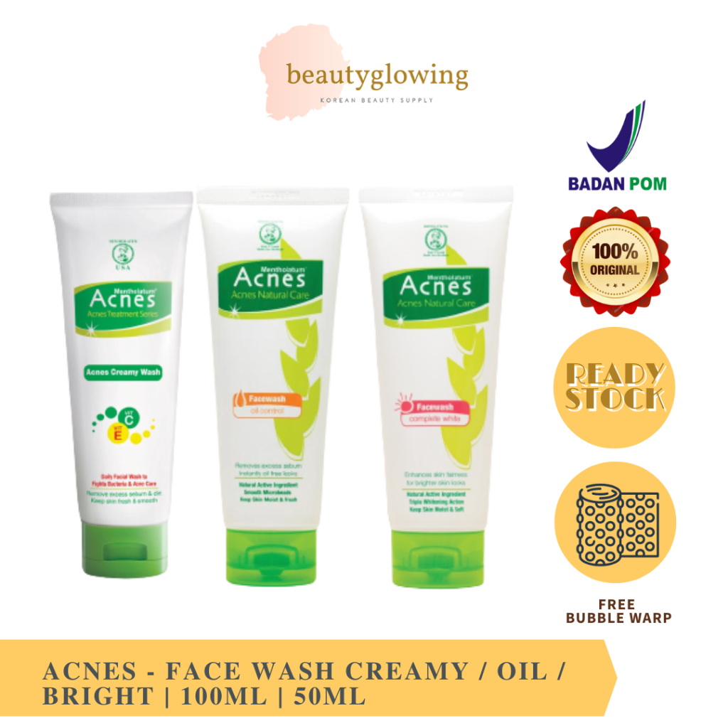 ACNES FACEWASH / FACE WASH / FACIAL WASH CREAMY / OIL CONTROL / COMPLETE WHITE