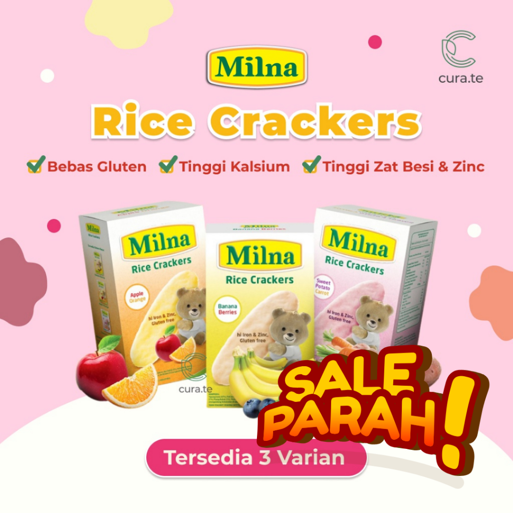 MILNA RICE CRACKERS SNACK CEMILAN BAYI SEHAT | MAKANAN 6 BULAN 8 BULAN