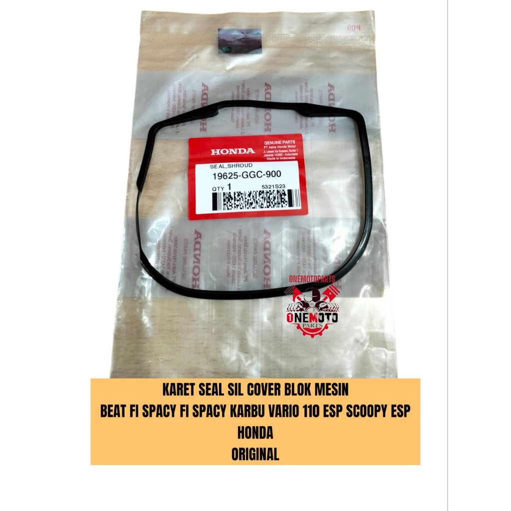 KARET SEAL SIL COVER BLOK MESIN BEAT FI SPACY KARBU SCOOPY VARIO 110 HONDA ORI 19625-GGC-900