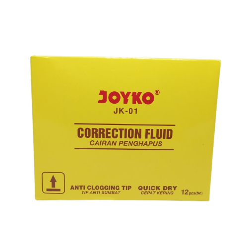 

Tip-ex Cair Joyko / Correction Fluid JK-01 / Stipo Cair (1 Pak isi 12 pcs)