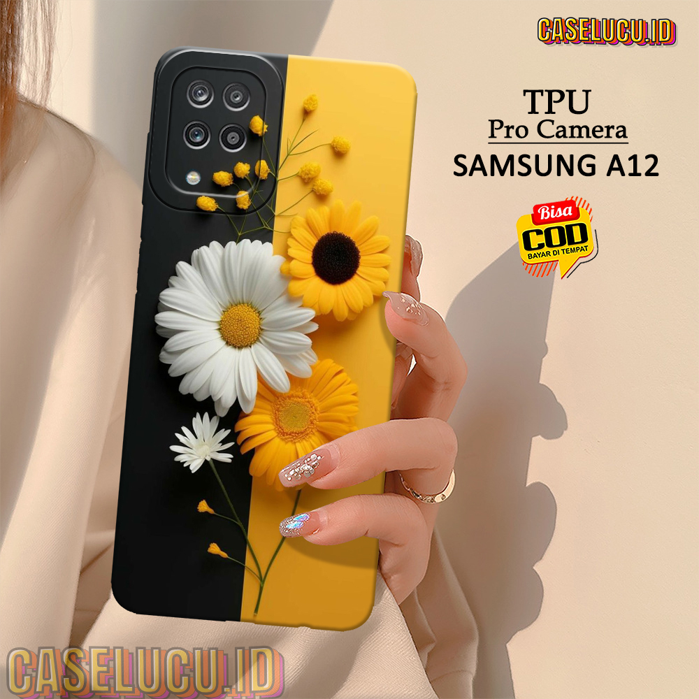 Casing Hp Samsung A12 Terbaru - Fashion Case Bunga - Case Samsung A12 - Soft Case Hp Samsung A12 - K