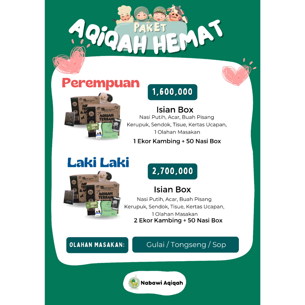

Paket Aqiqah Nabawi Aqiqah
