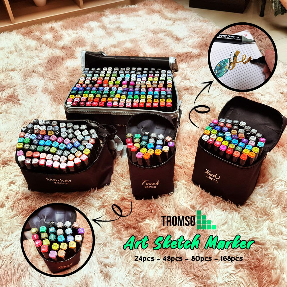 

48 pcs Tromso Art Sketch Marker / Spidol Gambar Dua Sisi