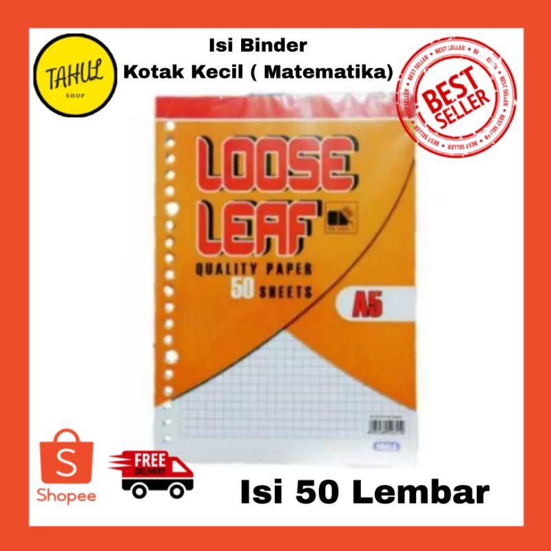 

ISI BINDER MATEMATIKA (Kotak Kecil) A5 ISI 50 LOOSE LEAF GRID / PETAK / KOTAK / FILE NOTE KOALA