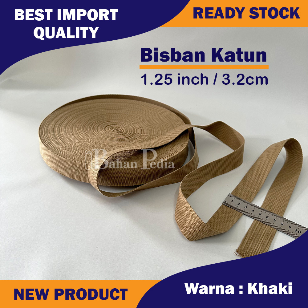 Fast_Buying [Roll 45Mtr] Tali Webbing Bisban Katun Tebal Cotton 3.2Cm