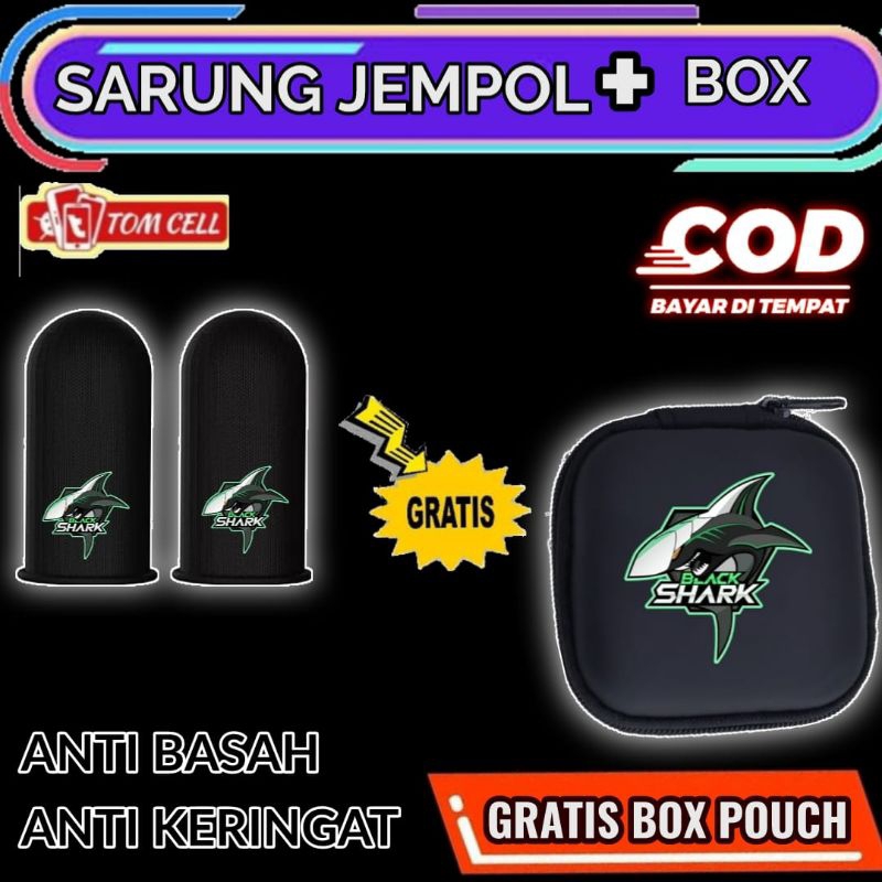 COD -BLACK SHARK  Sarung Jempol Game Isi 2Pcs + Box Pouch Premium Sarung Jari Jempol Anti