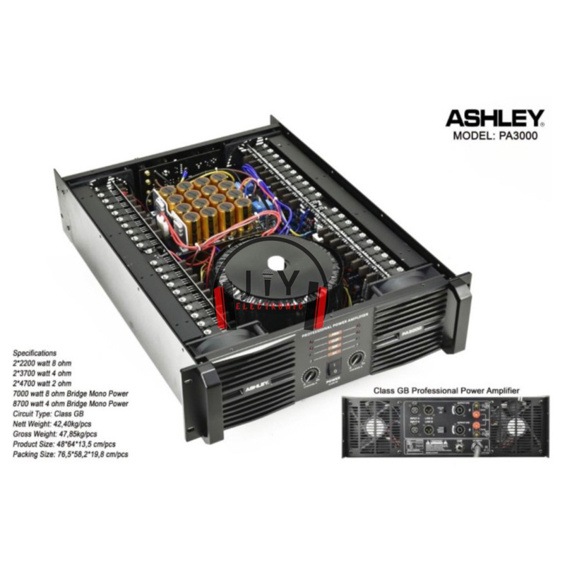 Power Ashley 2 channel Class GB PA3000 PA 3000 PA-3000 Original
