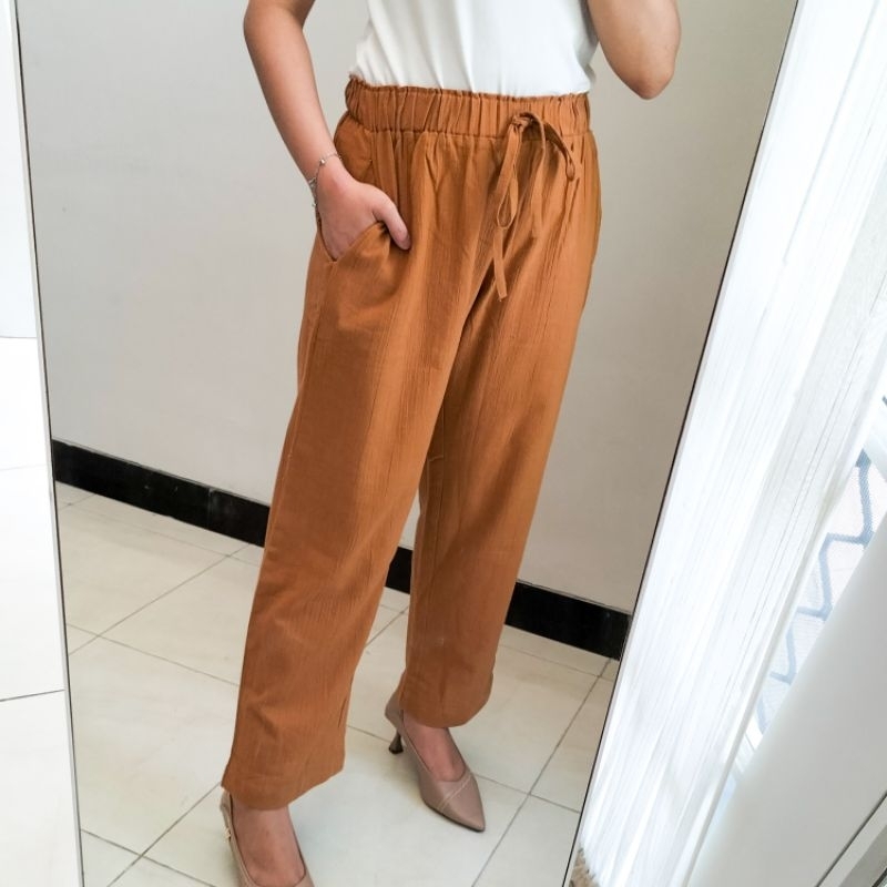 @more_collection l Celine Kulot Crinkle Katun l Kulot Lurus Karet