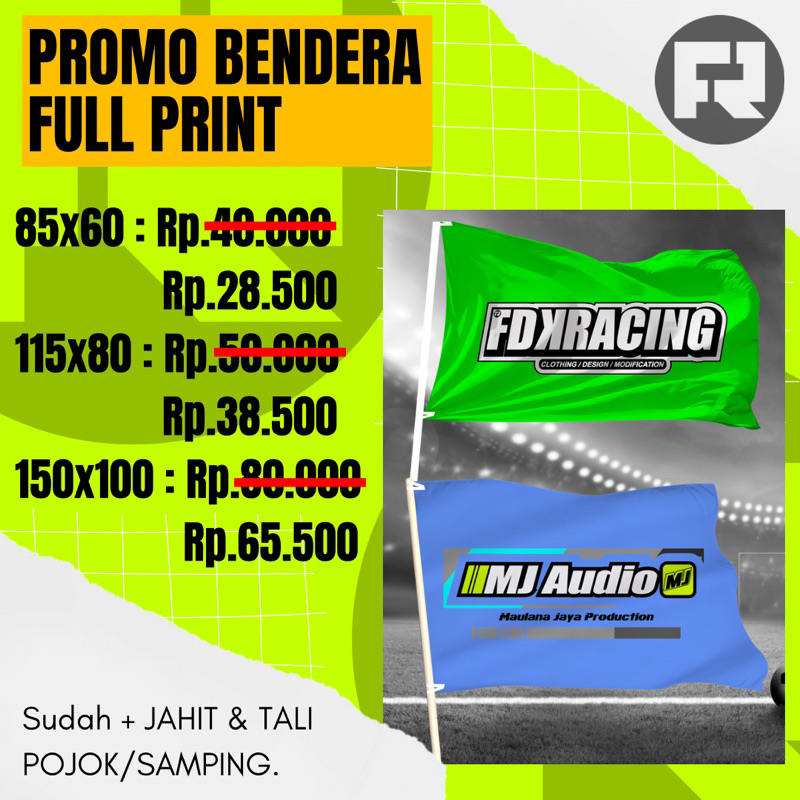 BENDERA FULL PRINTING | BENDERA PRINTING | BENDERA CUSTOM | BENDERA KOMUNITAS | BENDERA SYEKHER MANI