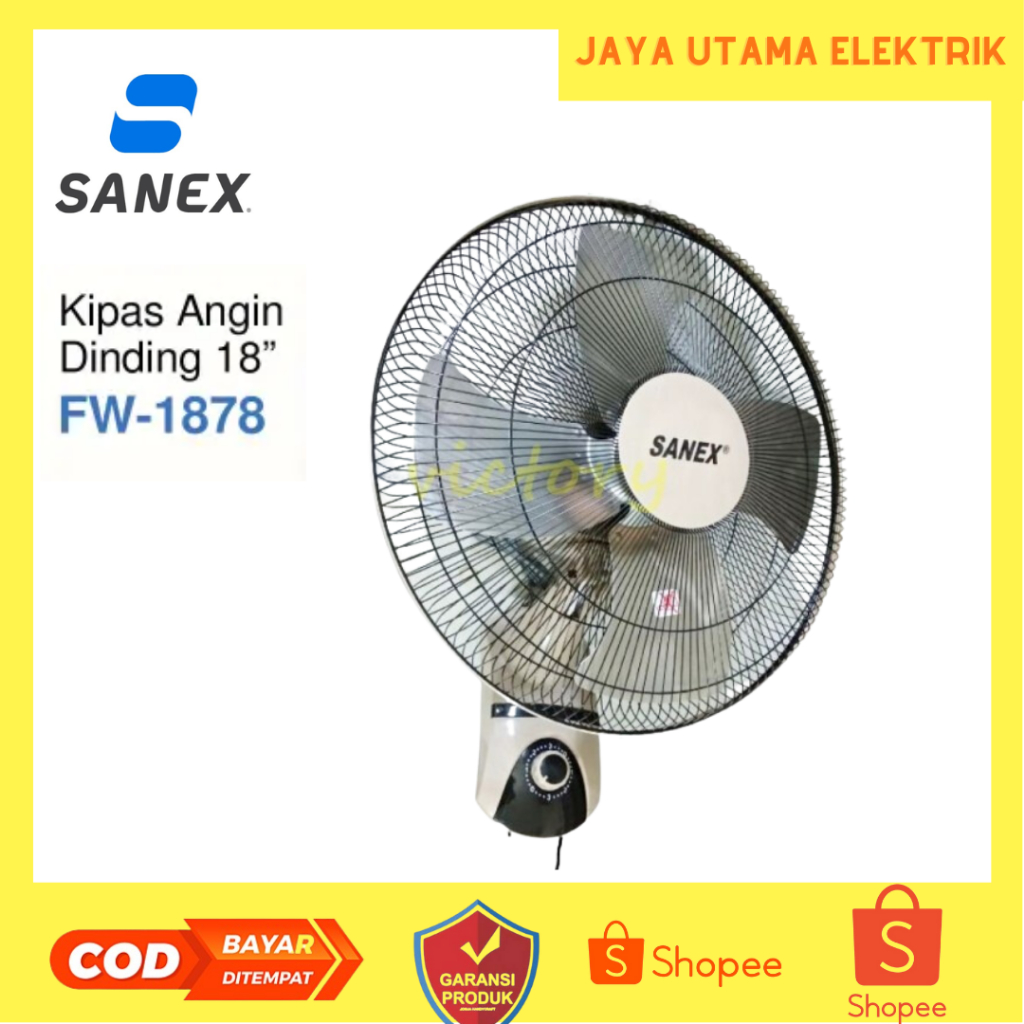 Kipas Angin Dinding Tornado Besi Wall Fan - Sanex 18 Inch FW 1878/kipas sanex /kipas /kipas dinding