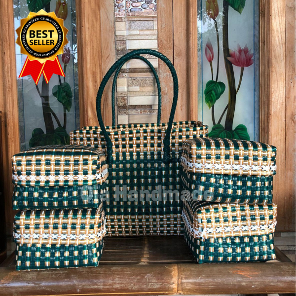tas anyaman bali  tas anyaman keben jali premium/ Set keben isi 4